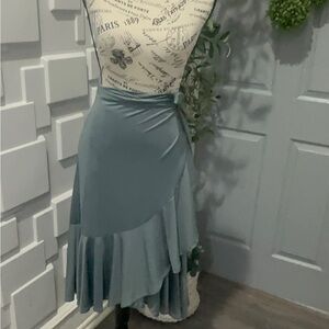 Elegant Blue Wrap Skirt